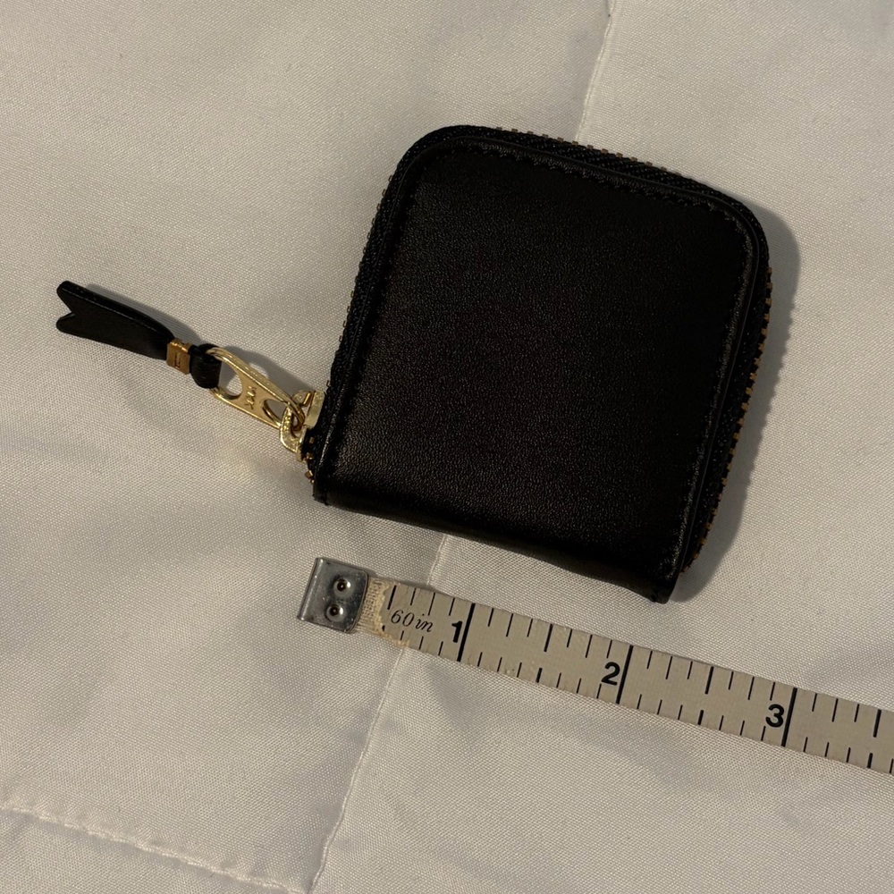 Comme des Garcons Black Coin Pouch with Gold Zipper